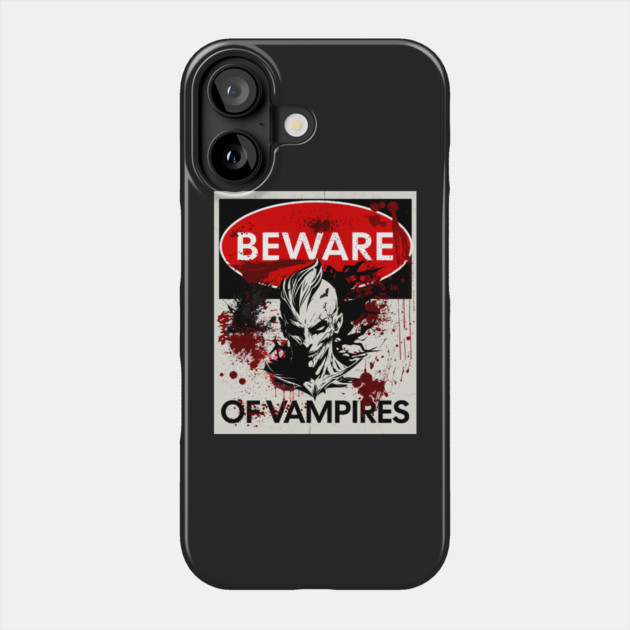 Beware of Vampires sign Phone Case by HolidayBug