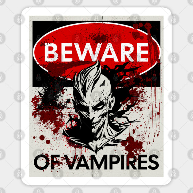 Beware of Vampires sign Sticker by HolidayBug