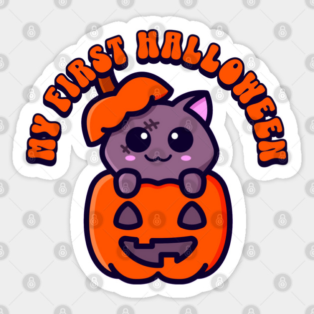 First Halloween Zombie Cat Sticker by HolidayBug
