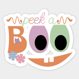 Peek-a-Boo Halloween Jack-o-lantern Sticker