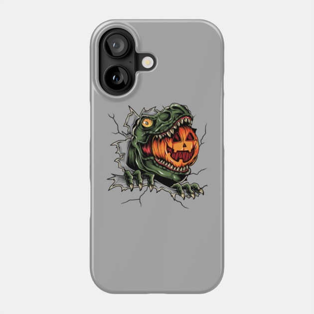 Dinosaur Eating Jack-o'-lantern Phone Case by HolidayBug