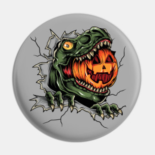 Dinosaur Eating Jack-o'-lantern Pin