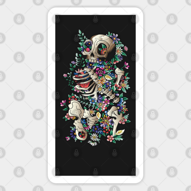 Skeleton and Flowers Sticker by HolidayBug