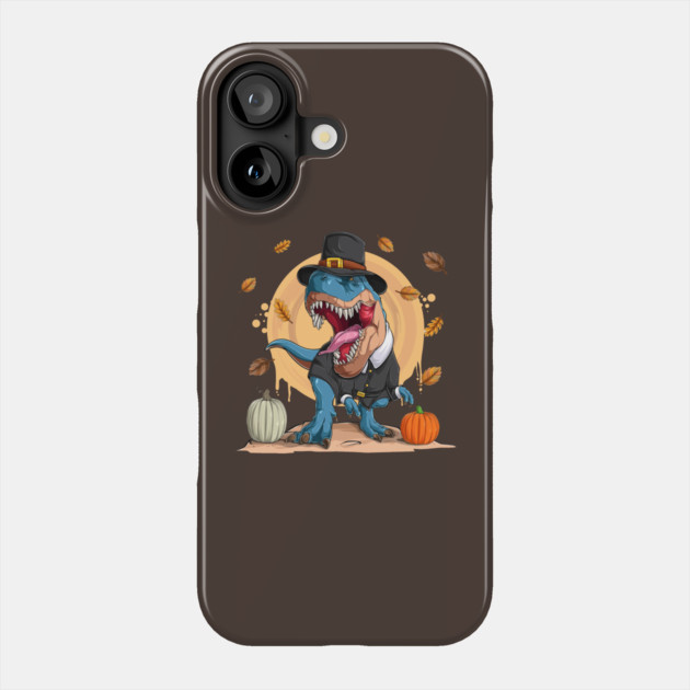 T-Rex Thanksgiving Pilgrim Phone Case by HolidayBug