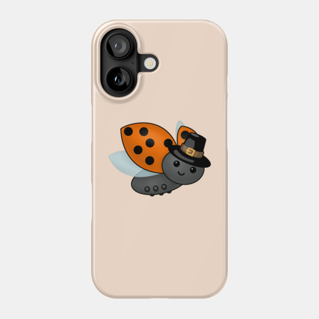 Thanksgiving Ladybug Pilgrim Phone Case by HolidayBug