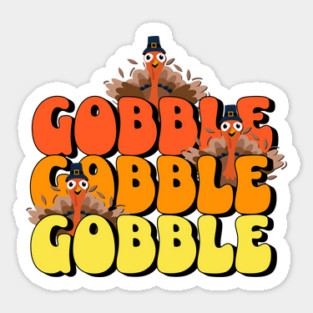 Gobble Thanksgiving Turkey Sticker