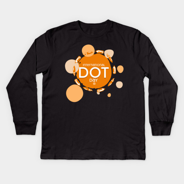International Dot Day Orange Pencils Kids Long Sleeve T-Shirt by HolidayBug
