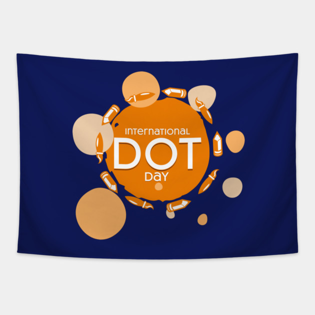 International Dot Day Orange Pencils Tapestry by HolidayBug