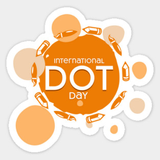 International Dot Day Orange Pencils Sticker