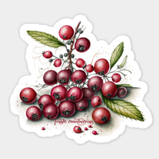 Botanical Fresh Cranberries Sticker