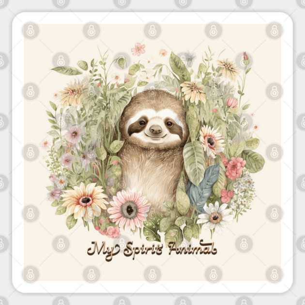 Sloth is My Spirit Animal Sticker by HolidayBug