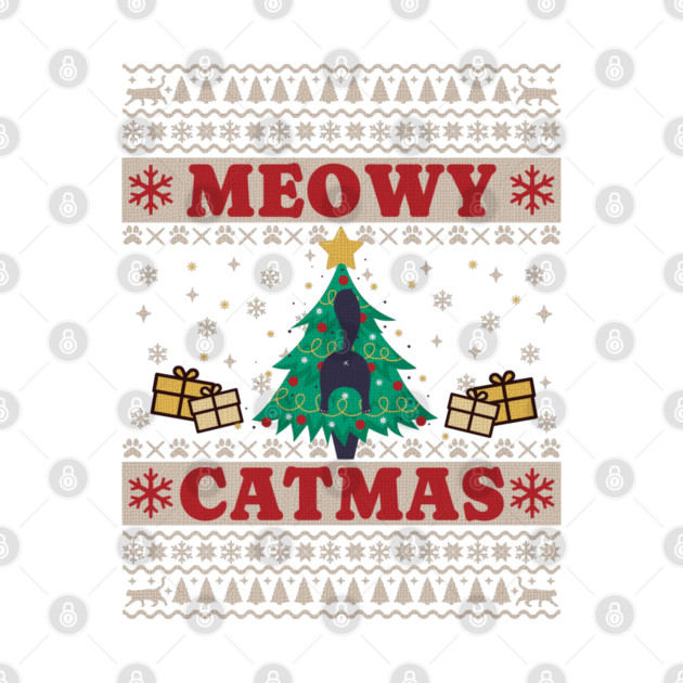 Ugly Sweater Cat in Tree by HolidayBug