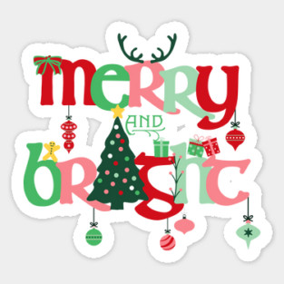 Merry and Bright Christmas Sticker