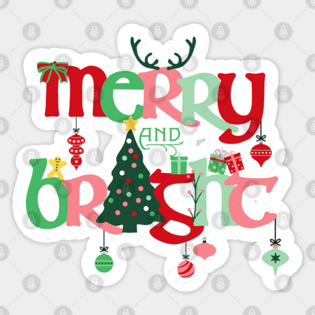 Merry and Bright Christmas Sticker by HolidayBug