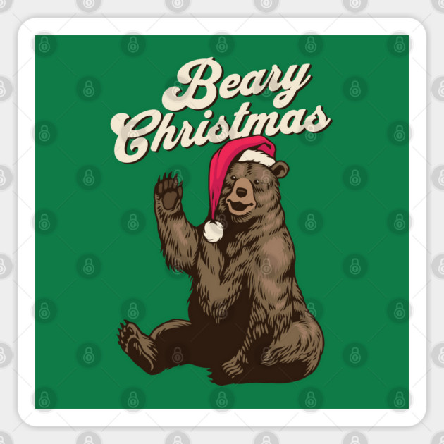 Bear Christmas, Grizzly Bear Sticker by HolidayBug