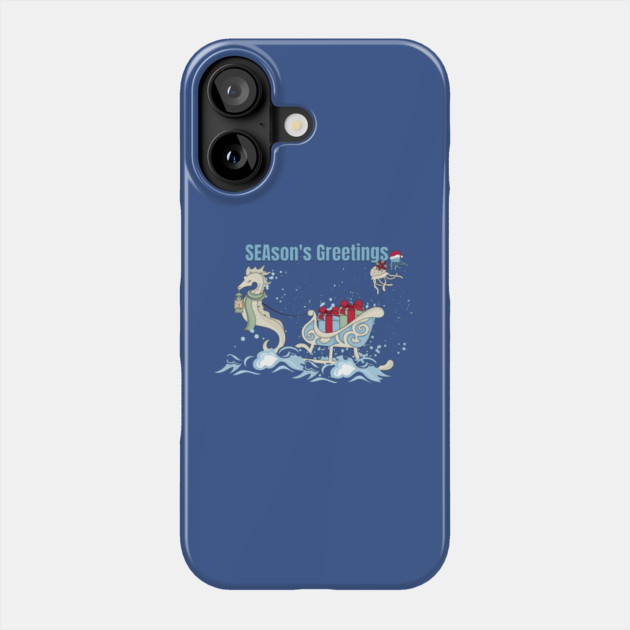 Seahorse Underwater Christmas Phone Case by HolidayBug