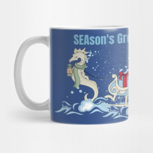 Seahorse Underwater Christmas Mug