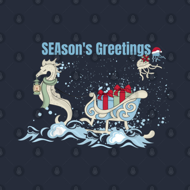 Seahorse Underwater Christmas by HolidayBug