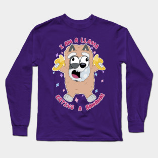 I am a llama eating a banana! Long Sleeve T-Shirt