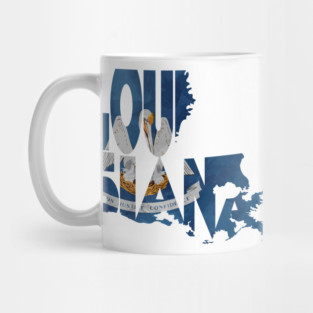 Louisiana Typo Map Mug