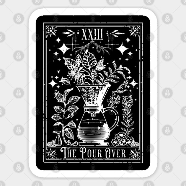 The Pour Over Coffee Tarot Card Sticker by H. R. Sinclair