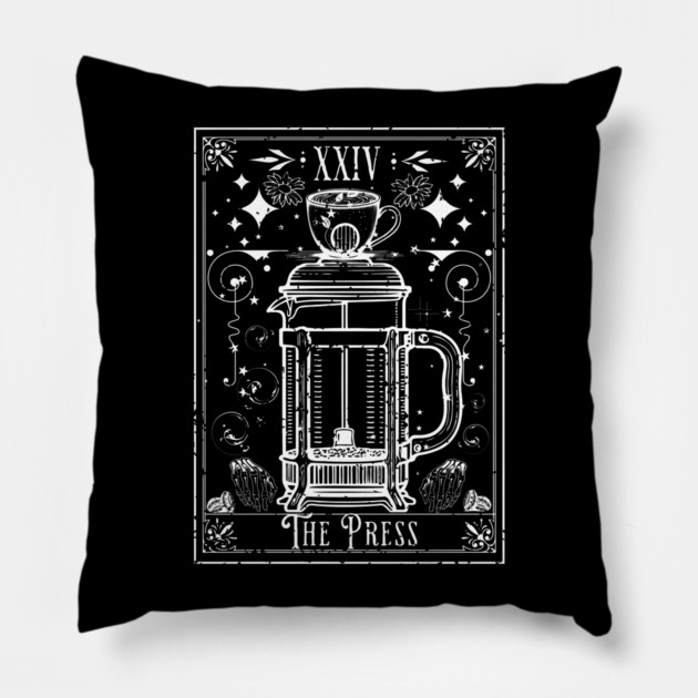 The French Press Coffee Tarot Card Pillow by H. R. Sinclair
