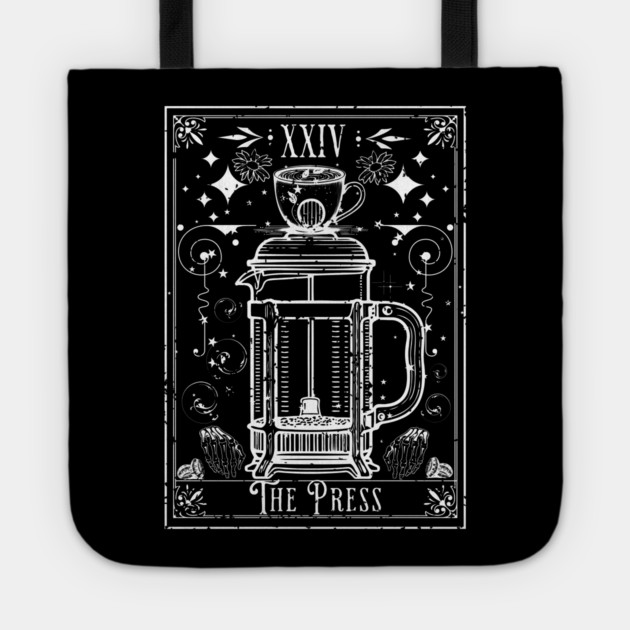 The French Press Coffee Tarot Card Tote by H. R. Sinclair