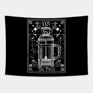 The French Press Coffee Tarot Card Tapestry