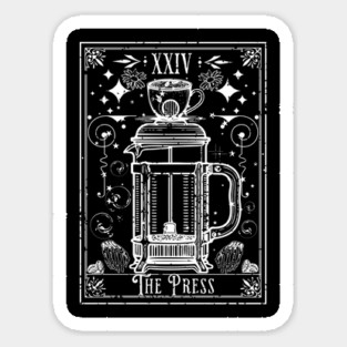 The French Press Coffee Tarot Card Sticker