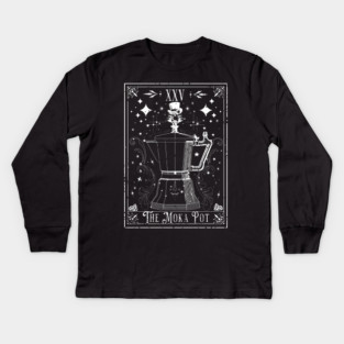 The Moka Pot Coffee Tarot Card Kids Long Sleeve T-Shirt