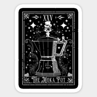 The Moka Pot Coffee Tarot Card Sticker