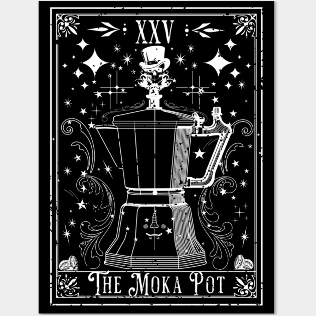 The Moka Pot Coffee Tarot Card Wall Art by H. R. Sinclair