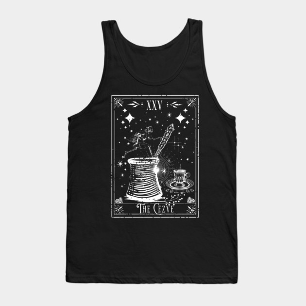 The Cezve Turkish Coffee Tarot Card Tank Top by H. R. Sinclair