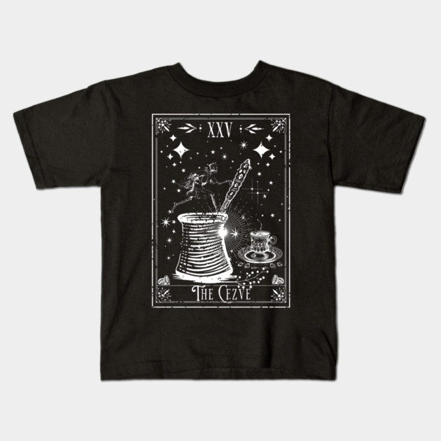 The Cezve Turkish Coffee Tarot Card Kids T-Shirt by H. R. Sinclair