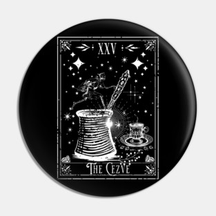 The Cezve Turkish Coffee Tarot Card Pin