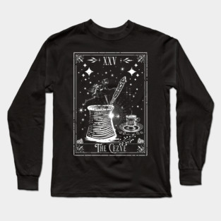The Cezve Turkish Coffee Tarot Card Long Sleeve T-Shirt