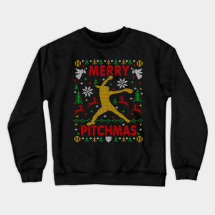 Fastpitch Pitcher Softball Ugly Christmas Sweater Party Crewneck Sweatshirt