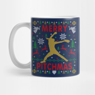 Fastpitch Pitcher Softball Ugly Christmas Sweater Party Mug
