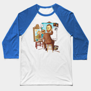 Van Gogh Triple Self Portrait Baseball T-Shirt