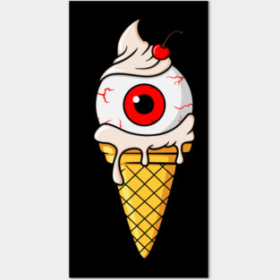 eyeball ice cream cone Posters and Art