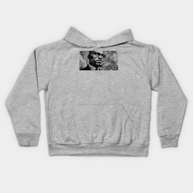 Malcolm X Art Kids Hoodie by UrbanLifeApparel