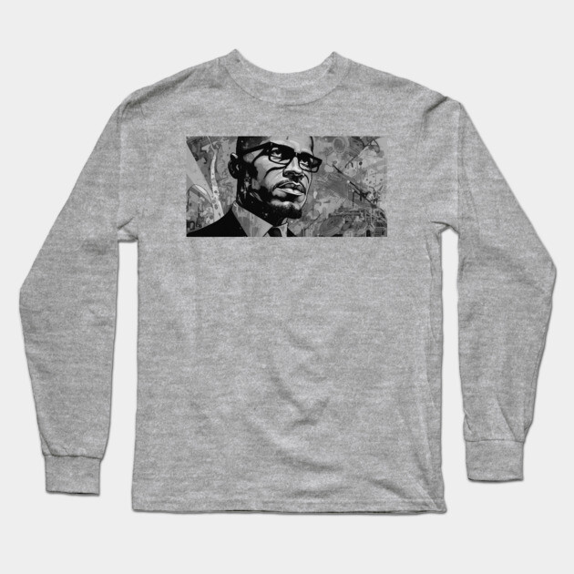 Malcolm X Art Long Sleeve T-Shirt by UrbanLifeApparel
