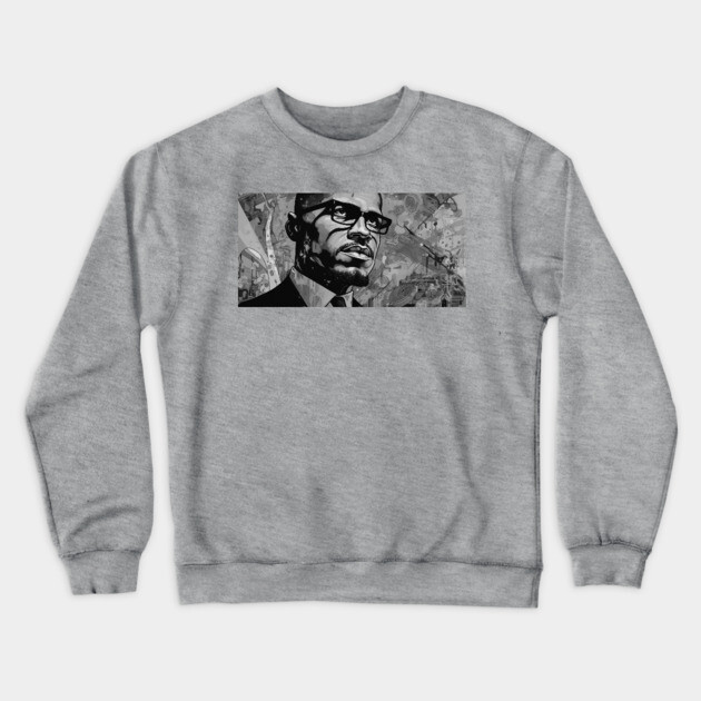 Malcolm X Art Crewneck Sweatshirt by UrbanLifeApparel