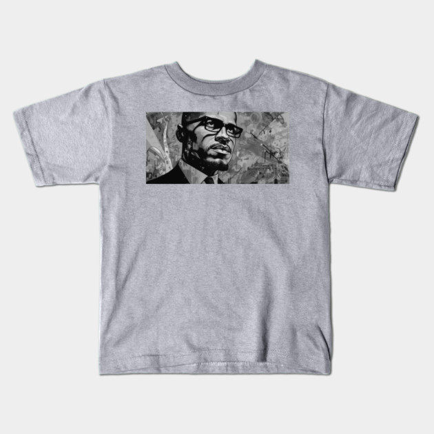 Malcolm X Art Kids T-Shirt by UrbanLifeApparel