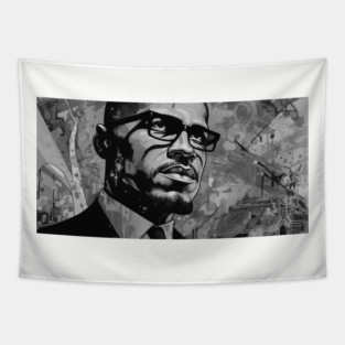 Malcolm X Art Tapestry