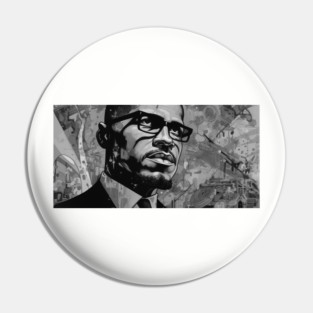 Malcolm X Art Pin