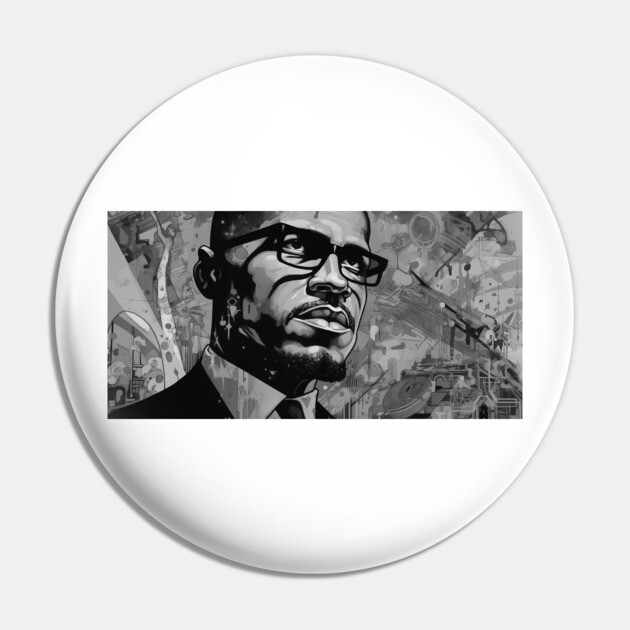Malcolm X Art Pin by UrbanLifeApparel