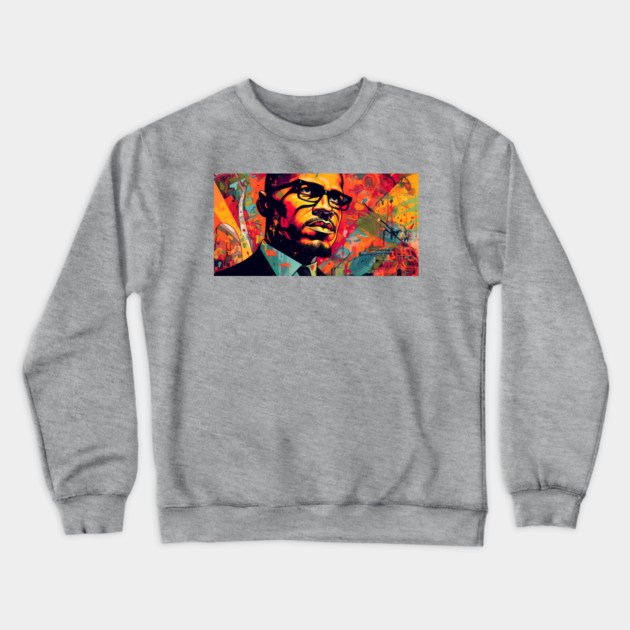 Malcolm X - Color Art Poster Crewneck Sweatshirt by UrbanLifeApparel