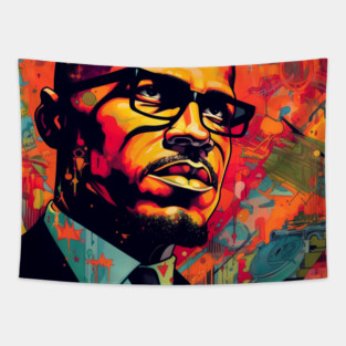 Malcolm X - Color Art Poster Tapestry