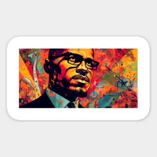 Malcolm X - Color Art Poster Magnet